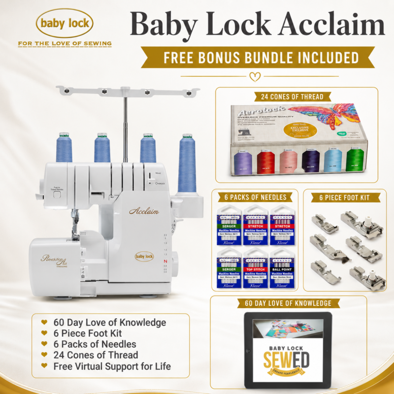 Baby Lock Acclaim serger machine bonus bundle