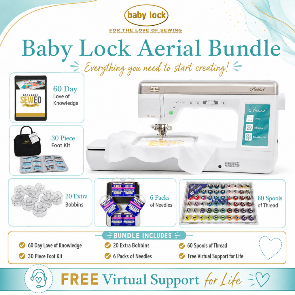 Baby Lock Aerial embroidery machine bonus Bundle