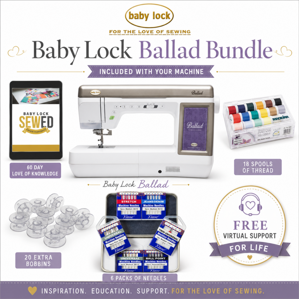Baby Lock Ballad sewing machine bonus bundle