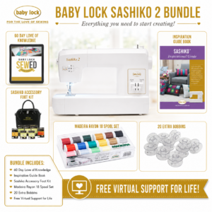 Baby Lock Sashiko 2 sewing machine bonus bundle with purchase