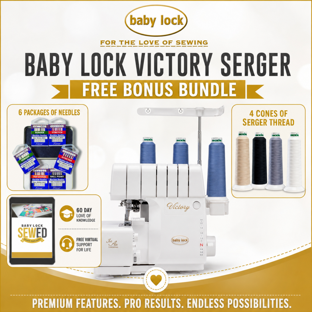 Baby Lock Victory serger machine bonus bundle
