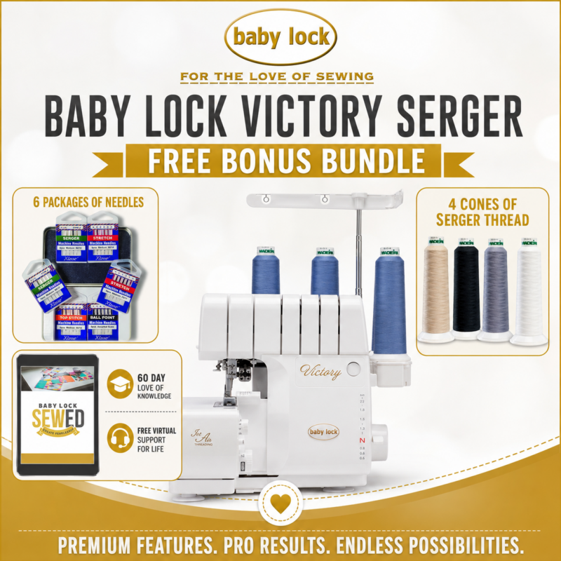 Baby Lock Victory serger machine bonus bundle