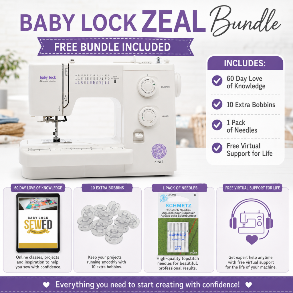 Baby Lock Zeal sewing machine bonus bundle