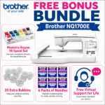 Brother NQ1700E embroidery machine bonus bundle