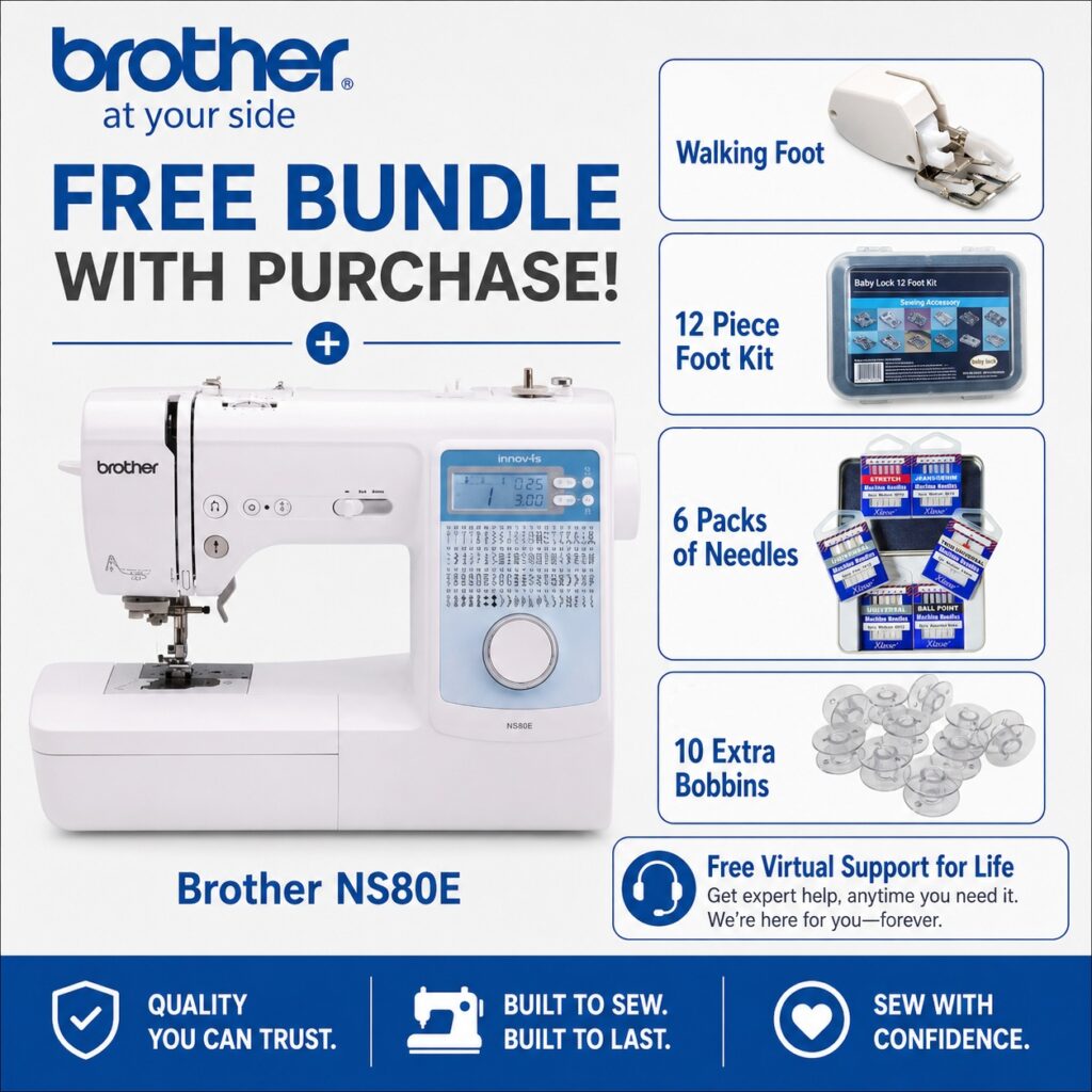 Brother NS80E sewing machine bonus bundle