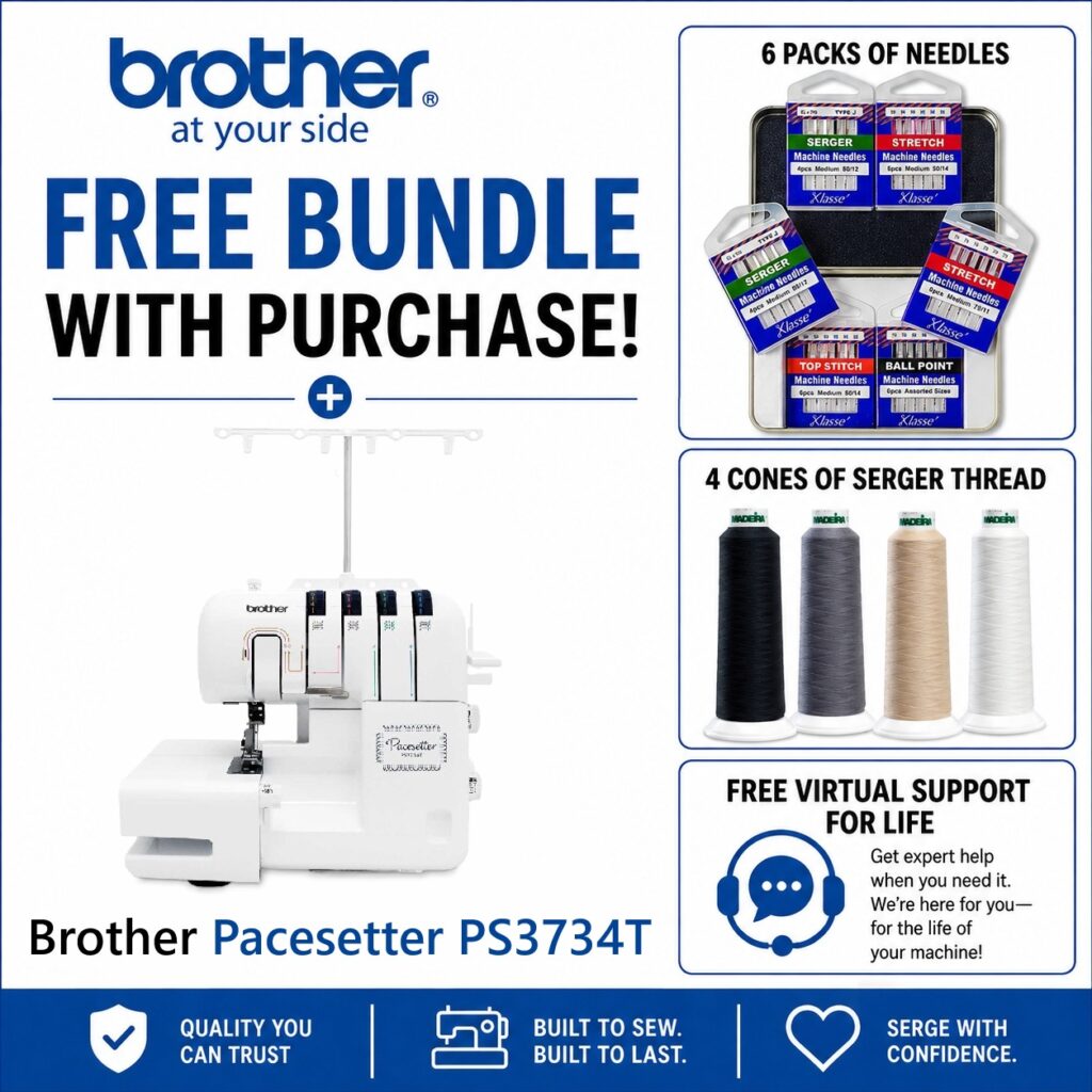 Brother Pacesetter PS3734T serger bonus bundle