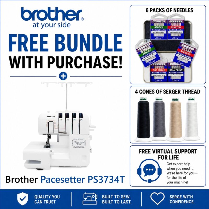Brother Pacesetter PS3734T serger bonus bundle