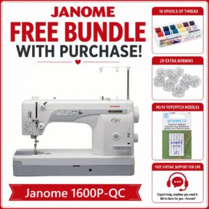 Janome 1600P-QC sewing machine bonus bundle