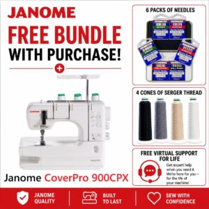 Janome CoverPro 900CPX serger machine bonus bundle