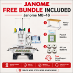 Janome MB-4S commercial embroidery machine bonus bundle
