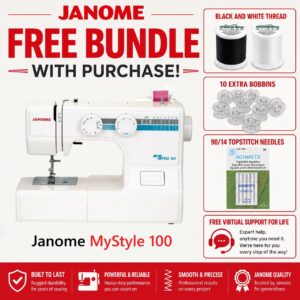 Janome MyStyle 100 sewing machine bonus bundle