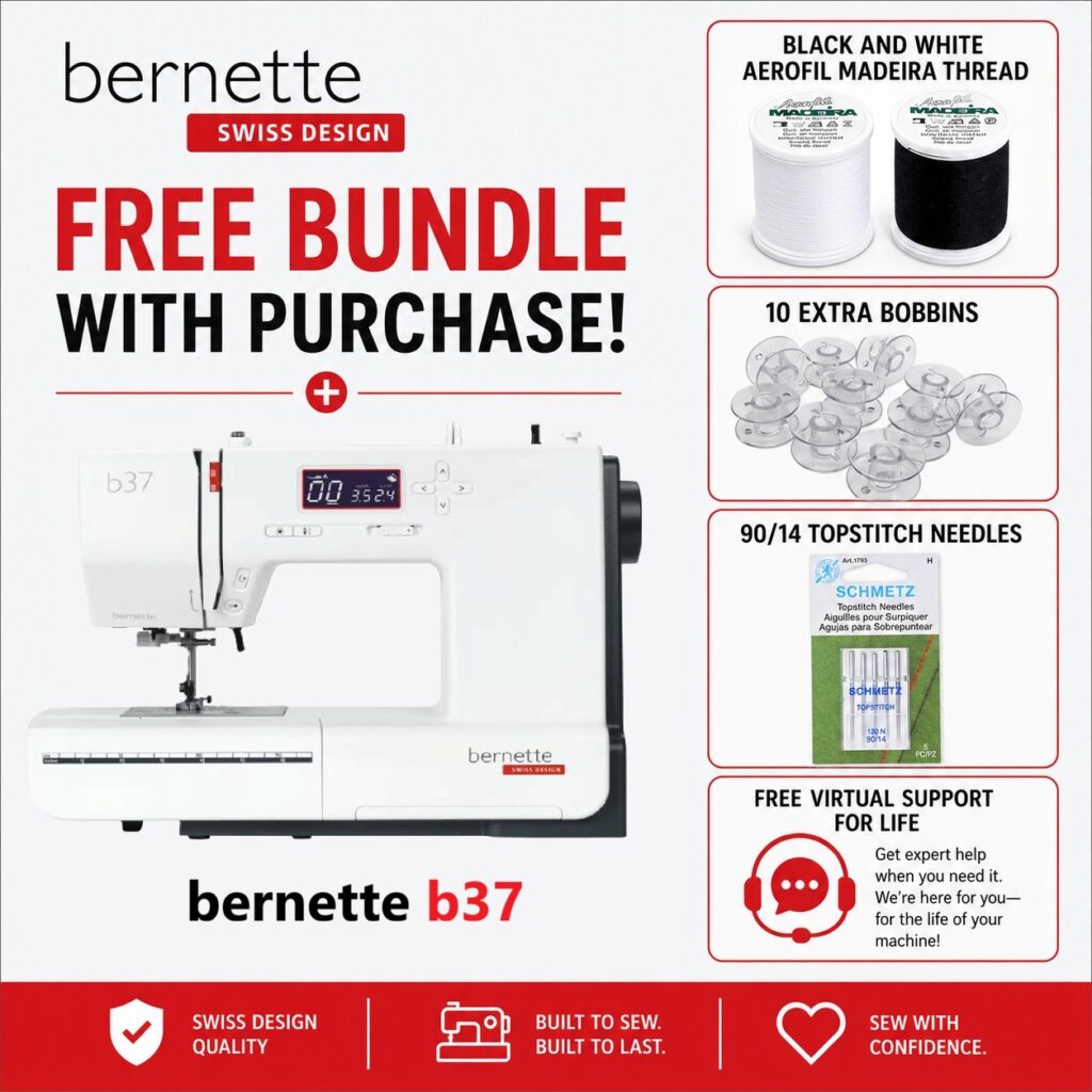bernette b37 sewing machine bonus bundle