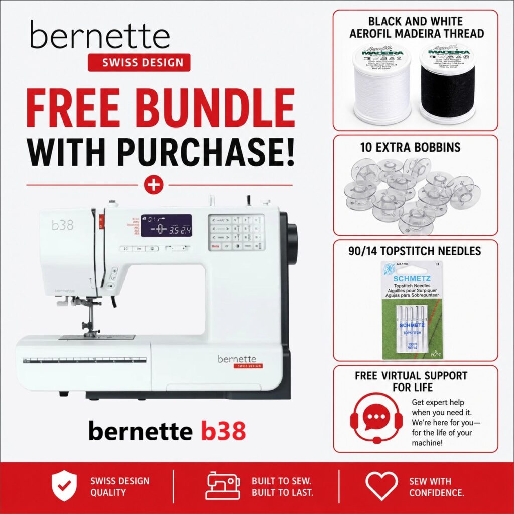 bernette b38 sewing machine bonus bundle