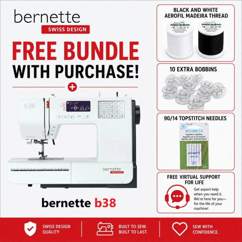bernette b38 sewing machine bonus bundle