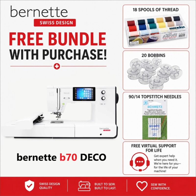 bernette b70 DECO embroidery machine bonus bundle