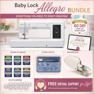 Baby Lock Allegro sewing and quilting machine bundle for Allegra.