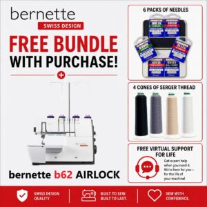 bernette 62 AIRLOCK serger machine bonus bundle