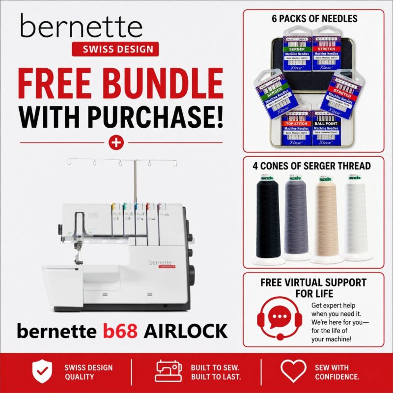 bernette 68 AIRLOCK serger machine bonus bundle