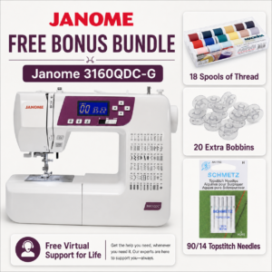 Janome 3160QDC-G sewing machine bonus bundle