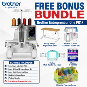 Brother Entrepreneur One PR1X embroidery machine bonus bundle