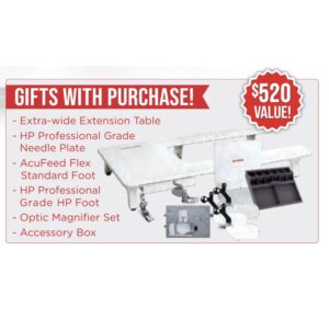 Free bundle included with the purchase of a Janome embroidery machine