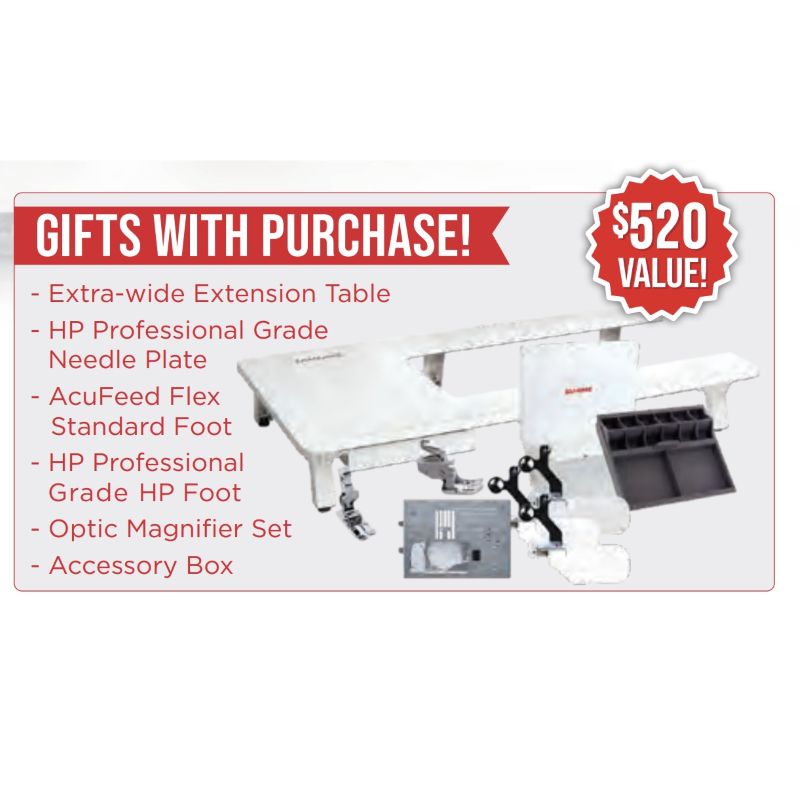 Free bundle included with the purchase of a Janome embroidery machine
