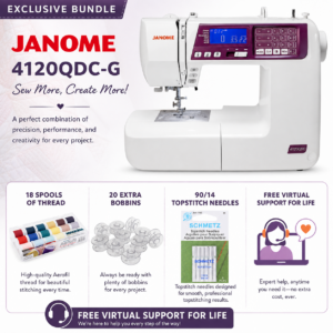 Janome 4120QDC-G sewing machine bonus bundle