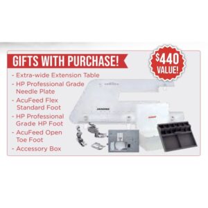 Free bundle included with the purchase of a Janome Horizon Memory Craft 9410QC Bundle