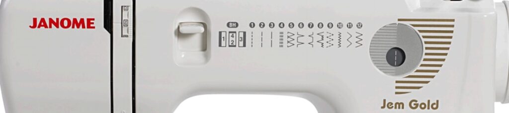 Jem Gold 660 sewing machine with sturdy metal construction Jem Gold 660 sewing machine with quilting and crafting options