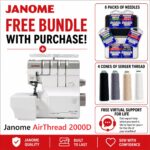 Janome AirThread 2000D serger machine bonus bundle