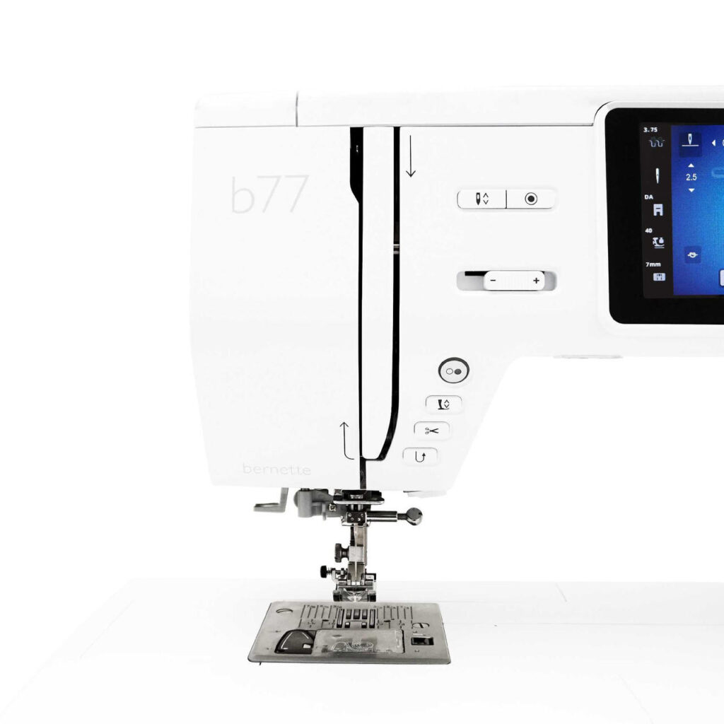 Precision control in Bernette 77 for detailed quilting Advanced to basic features Bernette 77 Sewing and Quilting Machine