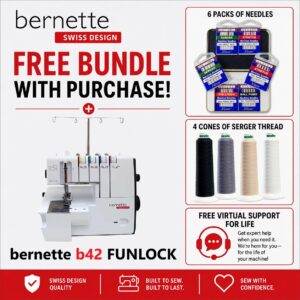 bernette 42 FUNLOCK serger machine bonus bundle