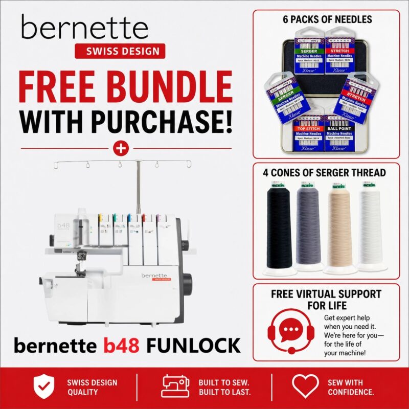 bernette 48 FUNLOCK serger machine bonus bundle