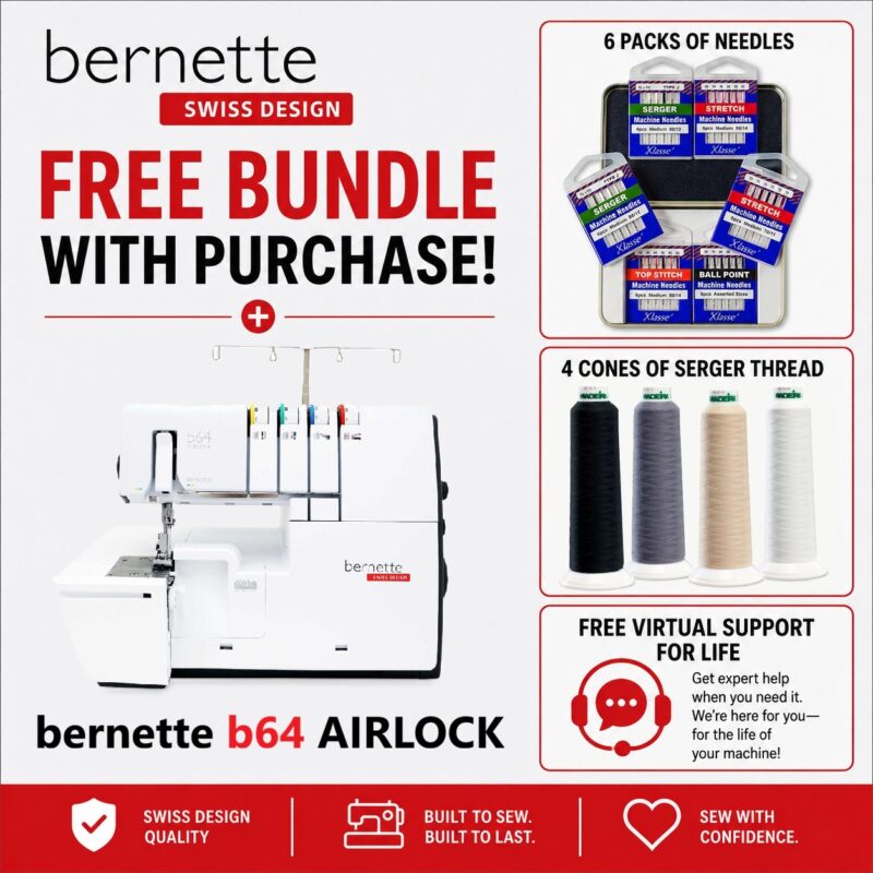 bernette 64 AIRLOCK serger machine bonus bundle