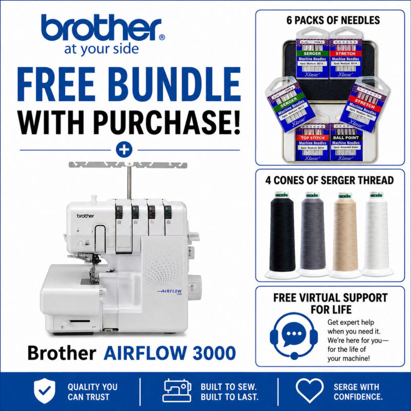 Brother AIRFLOW 3000 serger bonus bundle