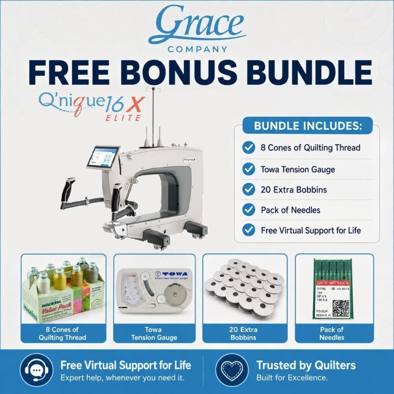 Grace Company Q'nique 16X Elite longarm bonus bundle