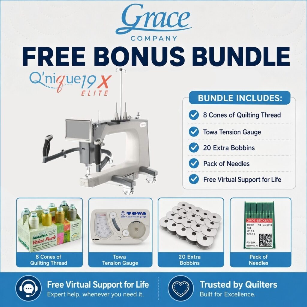 Grace Company Q'nique 19X Elite longarm bonus bundle