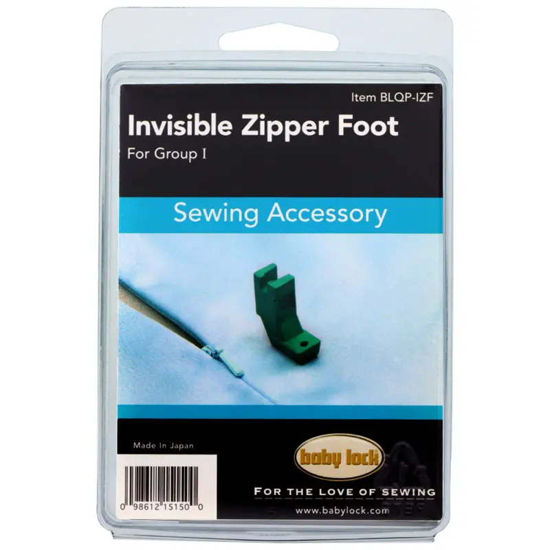 Get perfect zippers with Baby Lock Invisible Zipper Foot