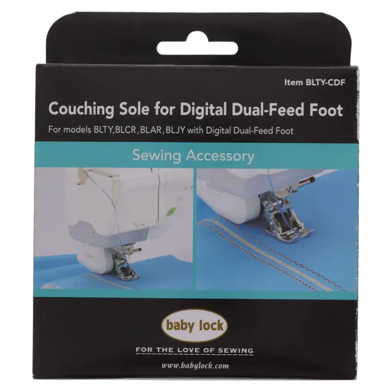 Professional results Baby Lock Couching Sole Digital Dual Feed