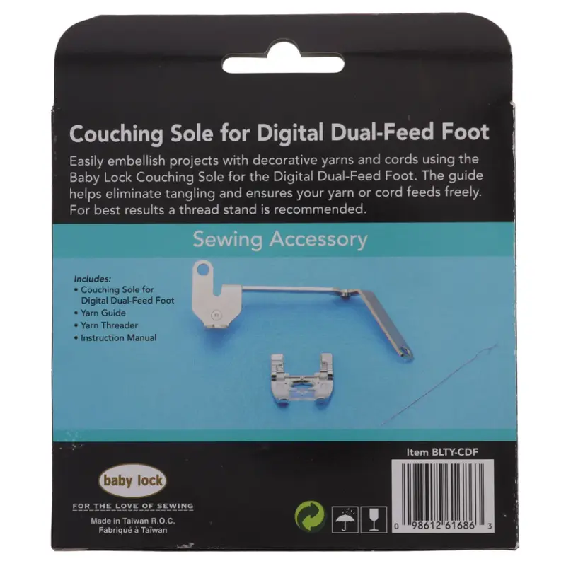 Limited availability Baby Lock Couching Sole Digital Dual Feed