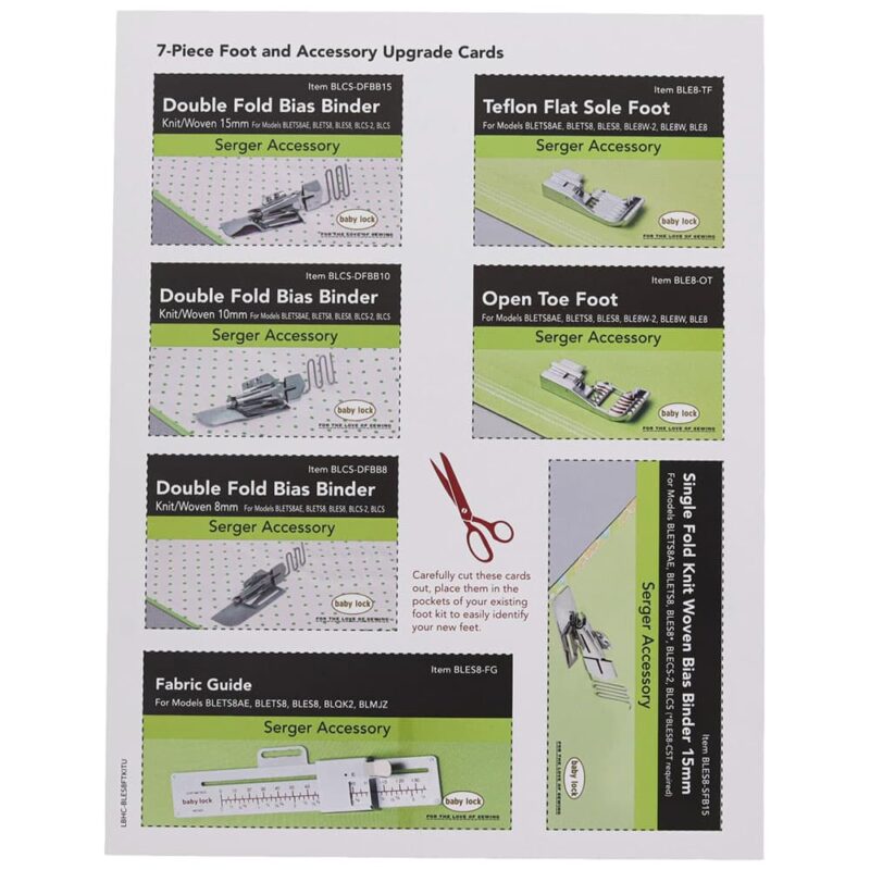 Baby Lock 7 Piece Foot Accessory Upgrade Kit delivers precise sewing results