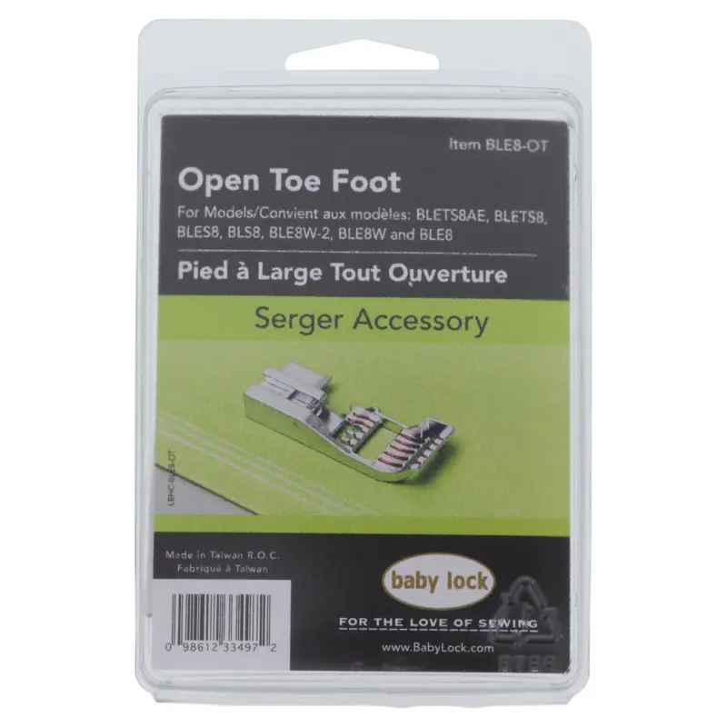 Quality Baby Lock Open Toe Foot online shop sewing upgrades