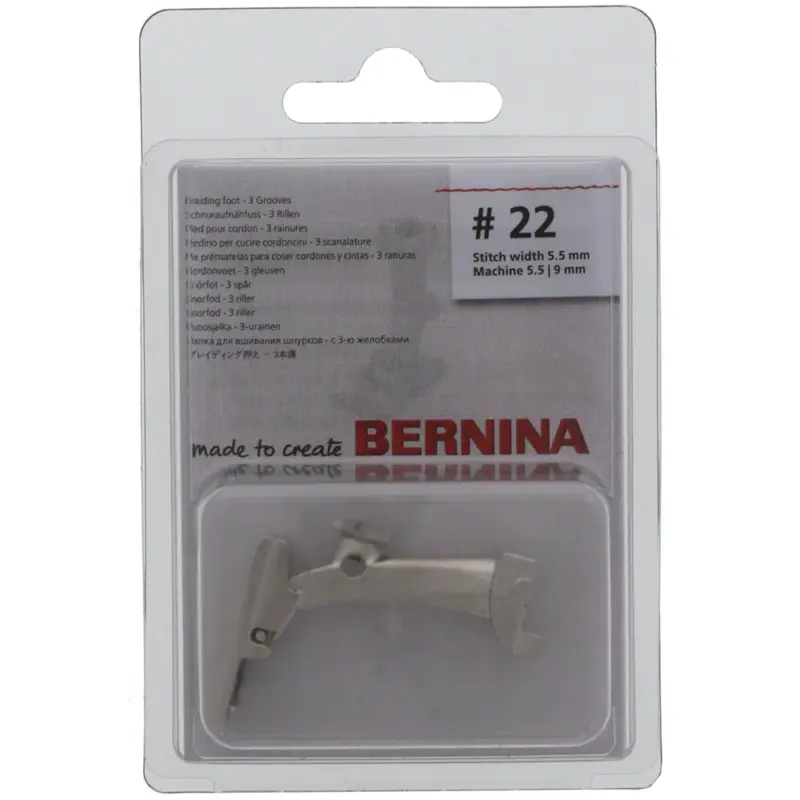 Quality BERNINA #22 Cording Foot with 3 Grooves available for immediate order