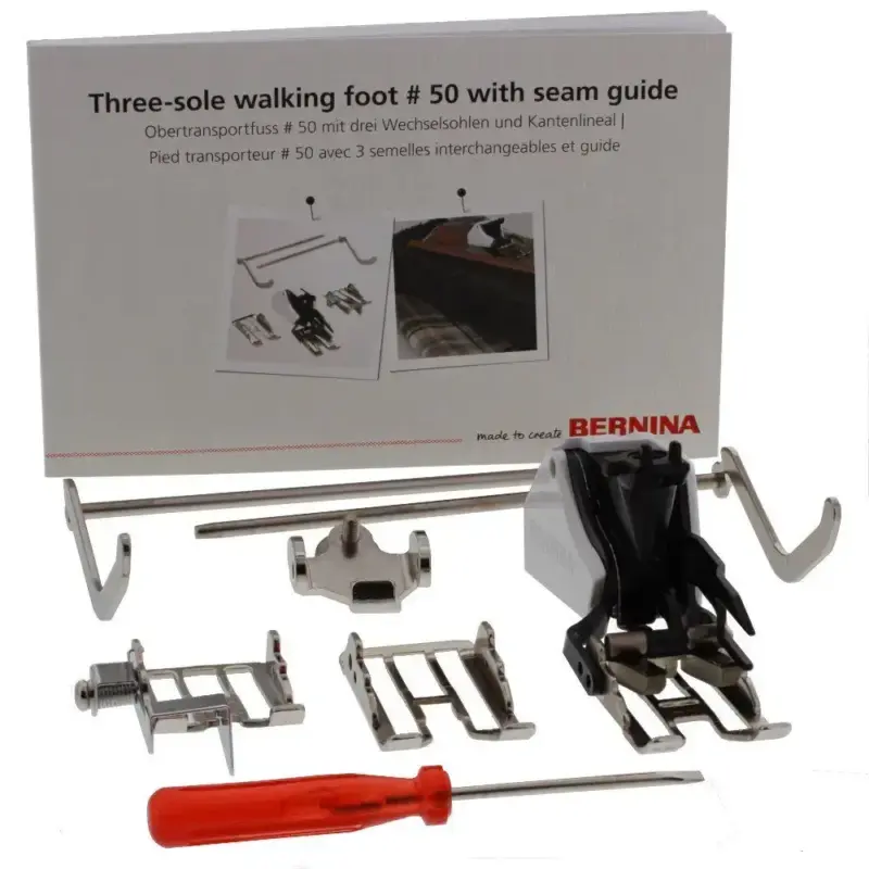 Reliable BERNINA #50 Three-Sole Walking Foot for quality fabric feed
