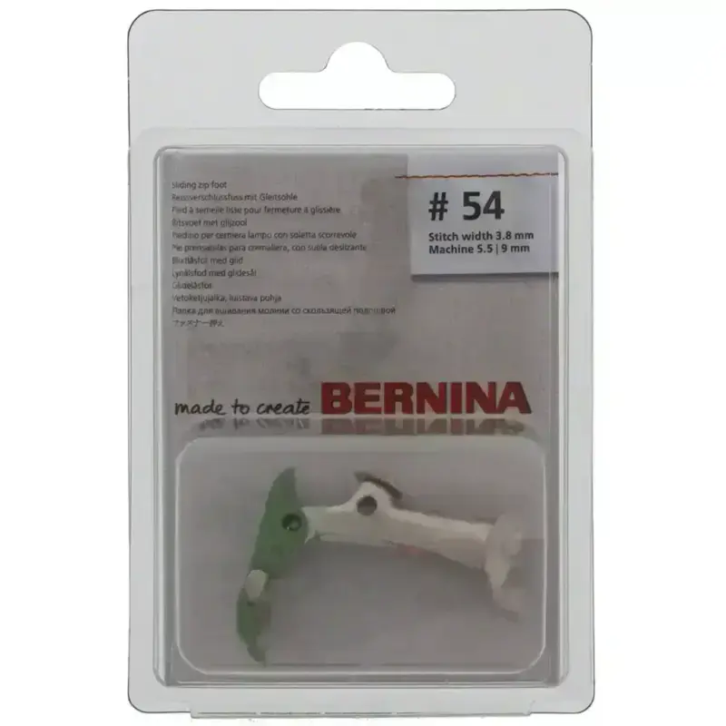 BERNINA #54 Zipper Foot with Non-Stick Sole perfect for zippers sewing
