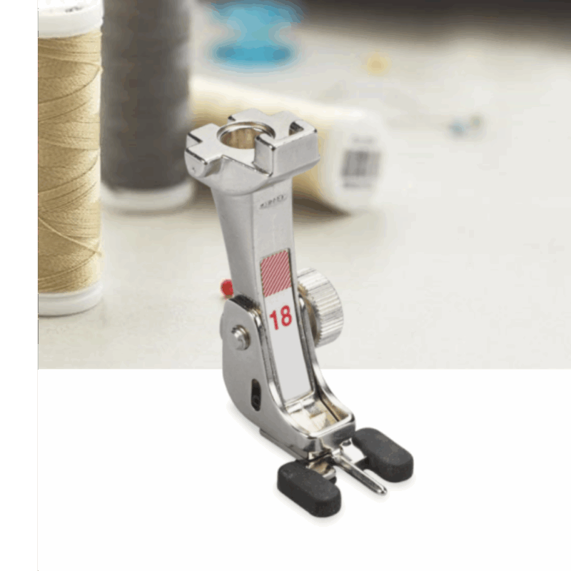 Enhance your textile art with BERNINA #18 Button Sew-On Foot available