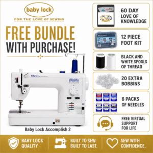 Baby Lock Accomplish 2 sewing machine bonus bundle