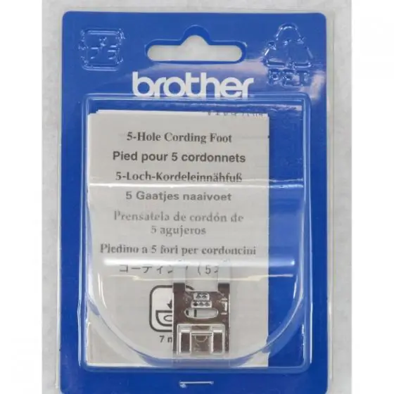 Brother 7mm 5 Groove Cording Foot for adding textured cording to garments and quilts
