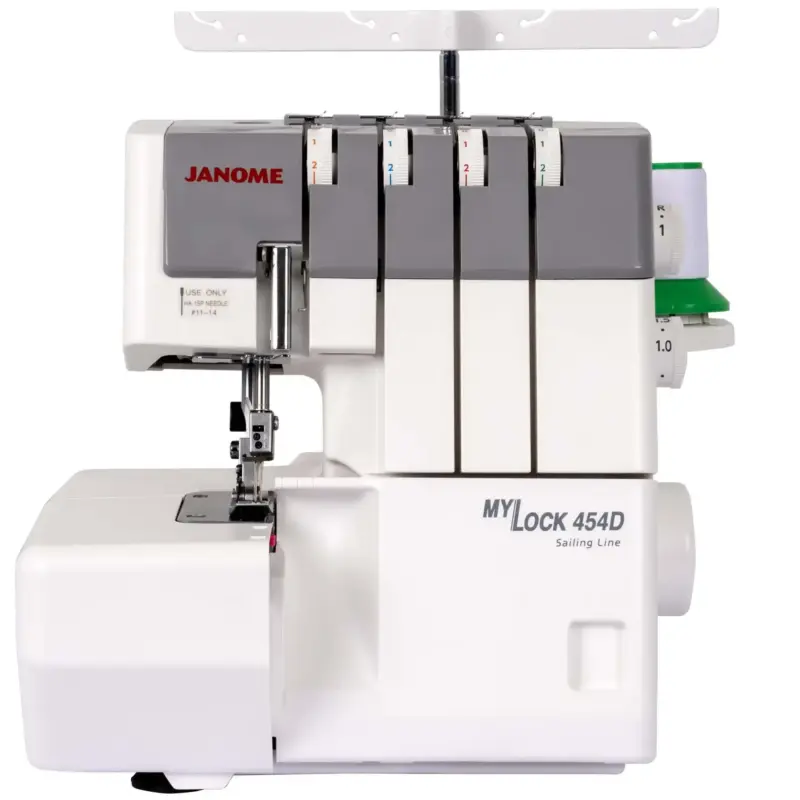 Janome MyLock 454D serger for sale affordable and high performing machine Janome MyLock 454D serger machine with multiple thread options for flexibility