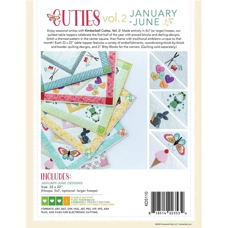 Kimberbell Cuties Vol 2 January June sewing project book machine embroidery